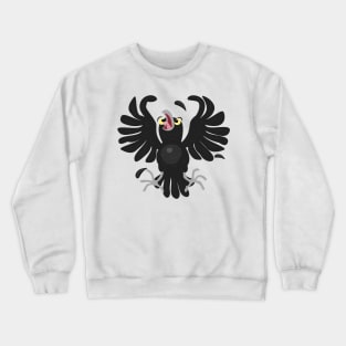 Funny crazy crow raven cartoon illustration Crewneck Sweatshirt